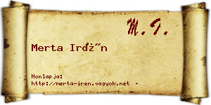 Merta Irén névjegykártya